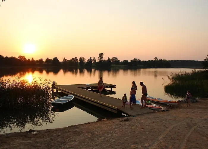 Dom Nad Krzywym - Prywatna Plaza, 2 Boiska, Sauna, Plac Zabaw 팜스테이 Krzywe (Elk)